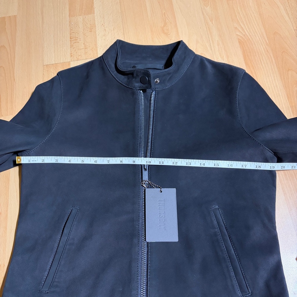 NWT Thursday Boot Company Women's Matte Black Lamb Leather Racer Jacket Medium - Picture 15 of 16